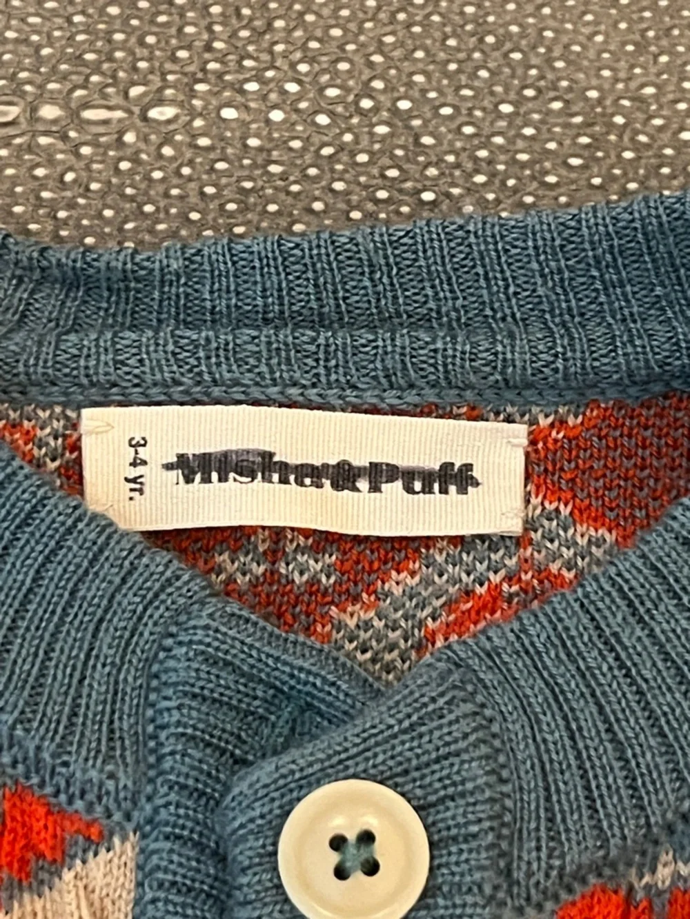 Misha And Puff Red and Blue Patterned Knit Cardigan - Picture 3 of 6